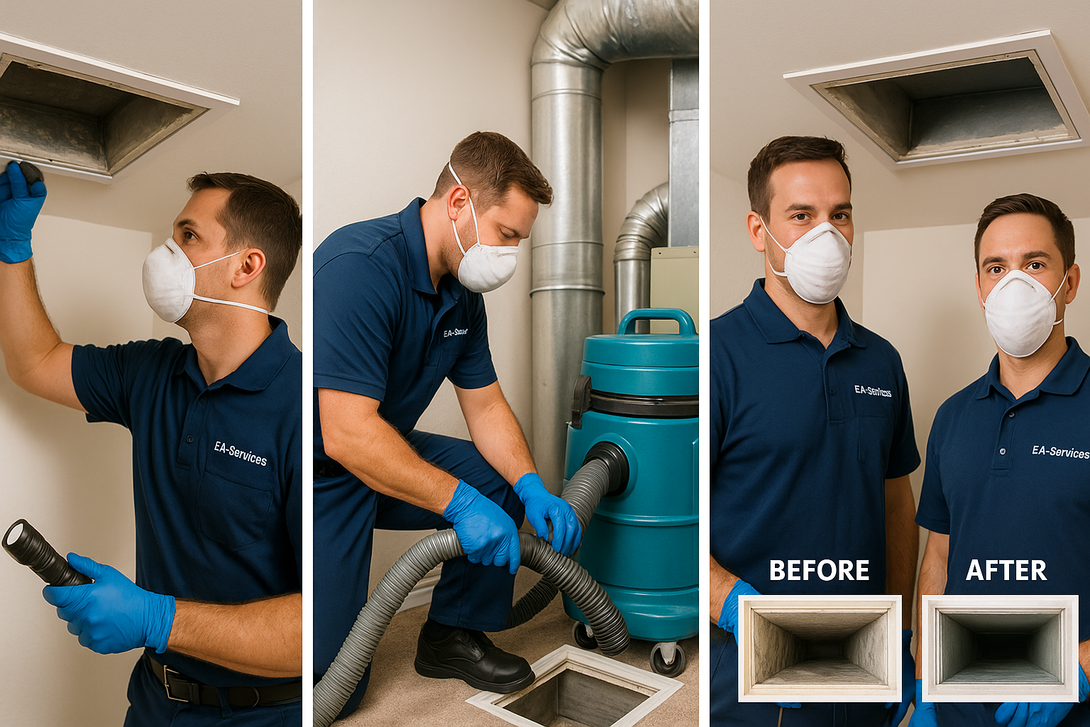 Professional air duct cleaning process in Sun City
